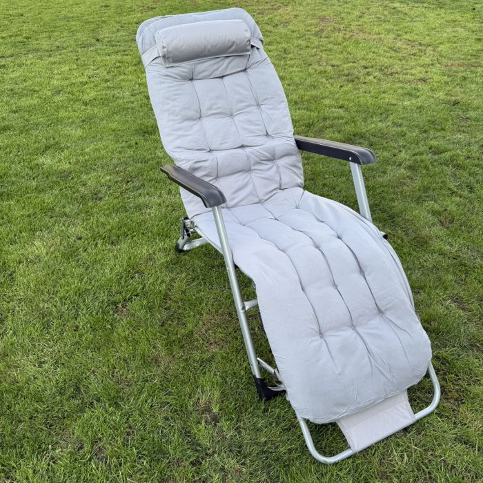 Садовий шезлонг тканинний + матрац Sofotel ChillWell 286401 Сірий