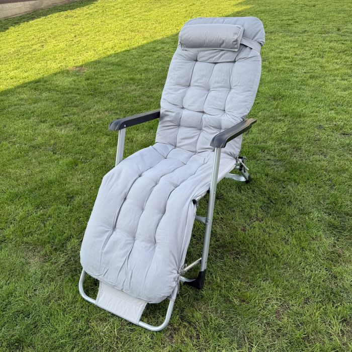 Садовий шезлонг тканинний + матрац Sofotel ChillWell 286401 Сірий