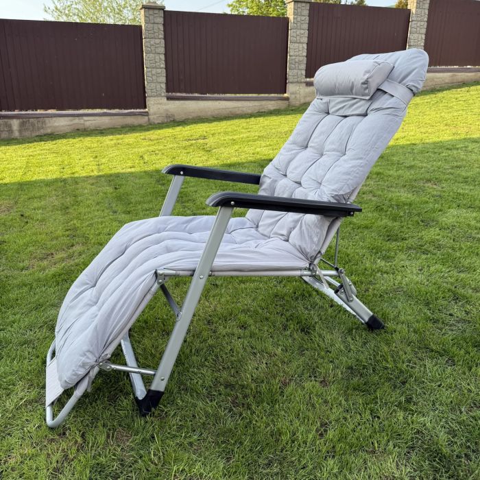 Садовый шезлонг тканевый + матрас Sofotel ChillWell 286401 Серый