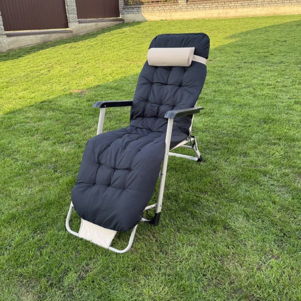 Садовий шезлонг тканинний + матрац Sofotel ChillWell 286400 Чорний