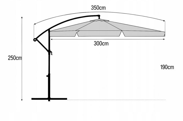 Парасоля садова з нахилом Ideal Garden YN7011 Коричневий