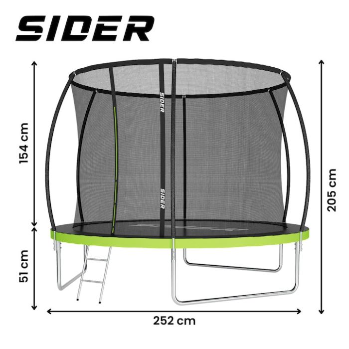 Батут із внутрішньою сіткою SIDER 8 FT 252 см