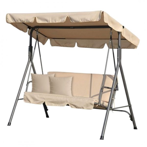 Садовые качели Ecarla H001 3-х местные Бежевый