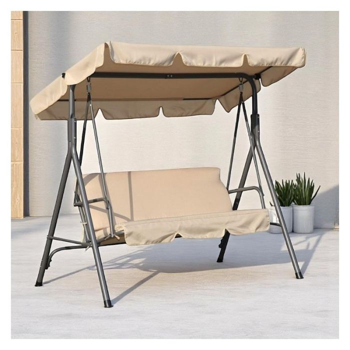 Садовые качели Ecarla H001 3-х местные Бежевый