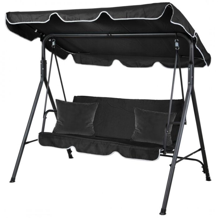 Садовые качели Ecarla H001 3-х местные Черный