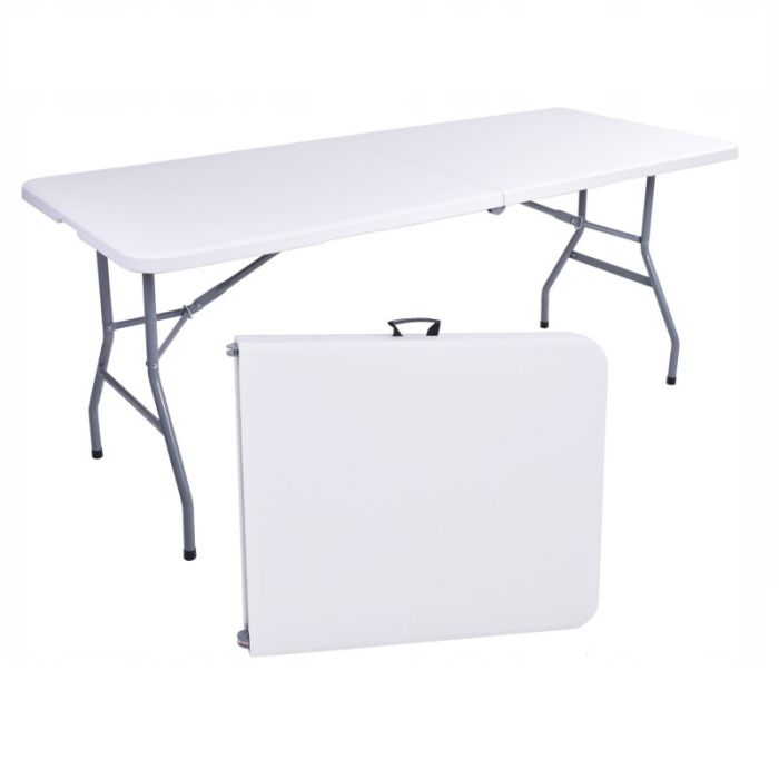 Садовий стіл розкладний Ecarla SC02 180 см | 180х70х74 см Білий