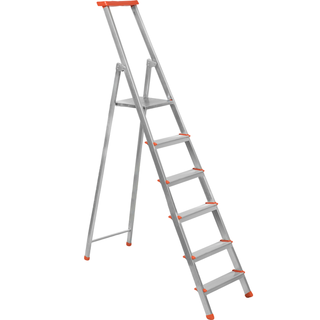 Односторонняя 6-ступенчатая алюминиевая лестница Kanat KA-KAM-205 125 кг