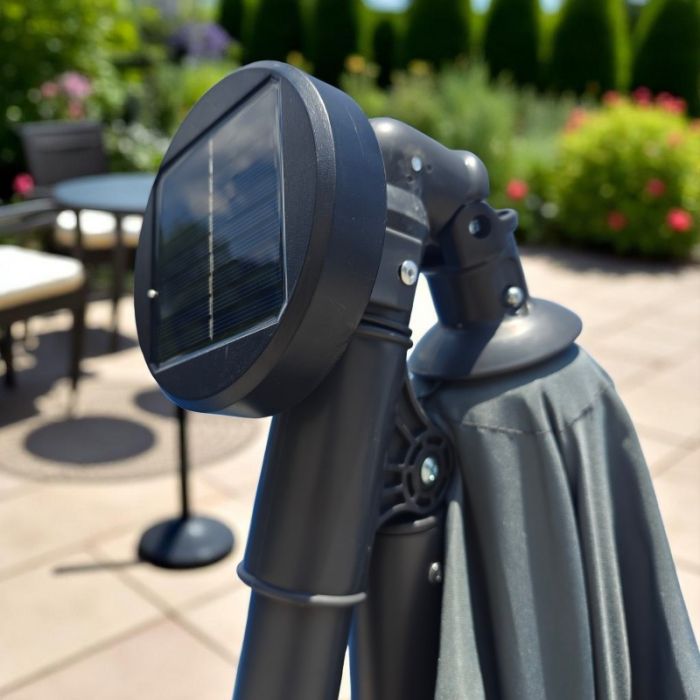 Зонт садовый с наклоном и LED подсветкой Ecarla OGP11SZ Графитовый