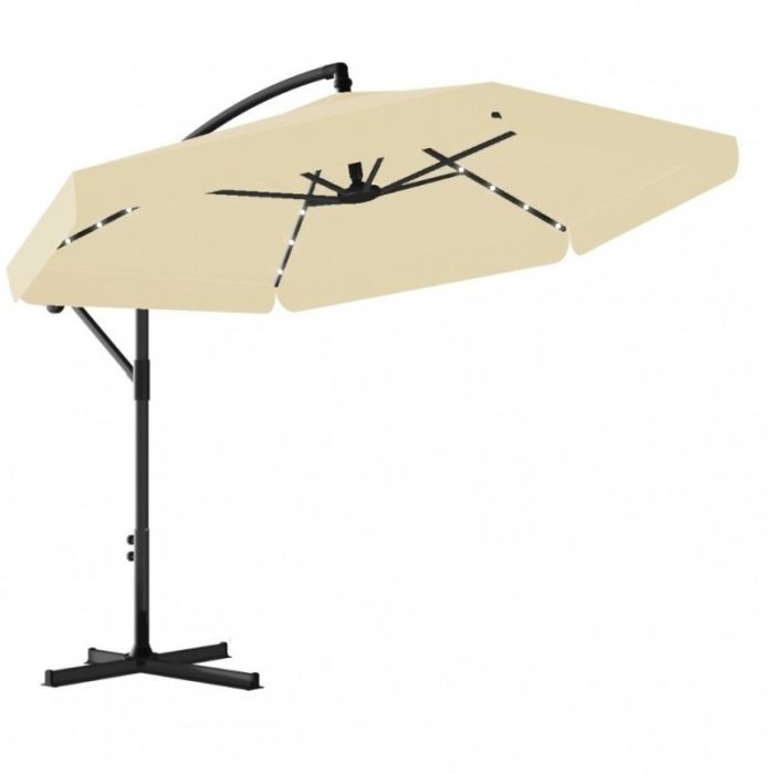 Зонт садовый с наклоном и LED подсветкой Ecarla OGP11K Кремовый