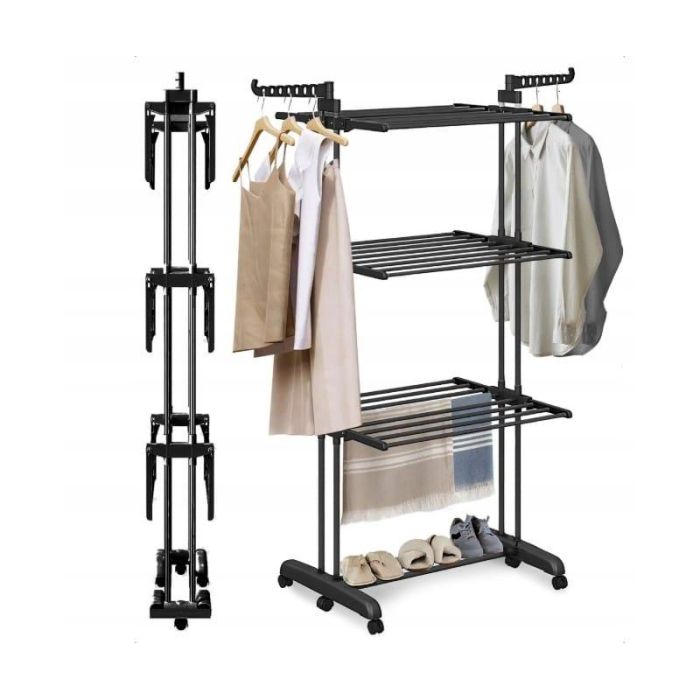 Складна сушарка для білизни трирівнева Ecarla SU02CZ Чорний