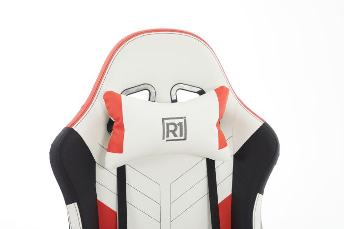 Комп‘ютерне крісло з підставкою для ніг EXTREME R1 Чорно-біло-червоний