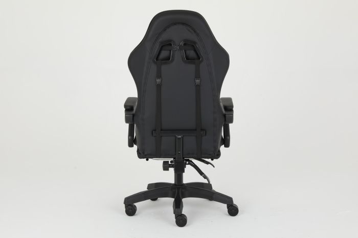 Комп‘ютерне крісло із підставкою для ніг CARBON Quattro Gaming Чорно-білий