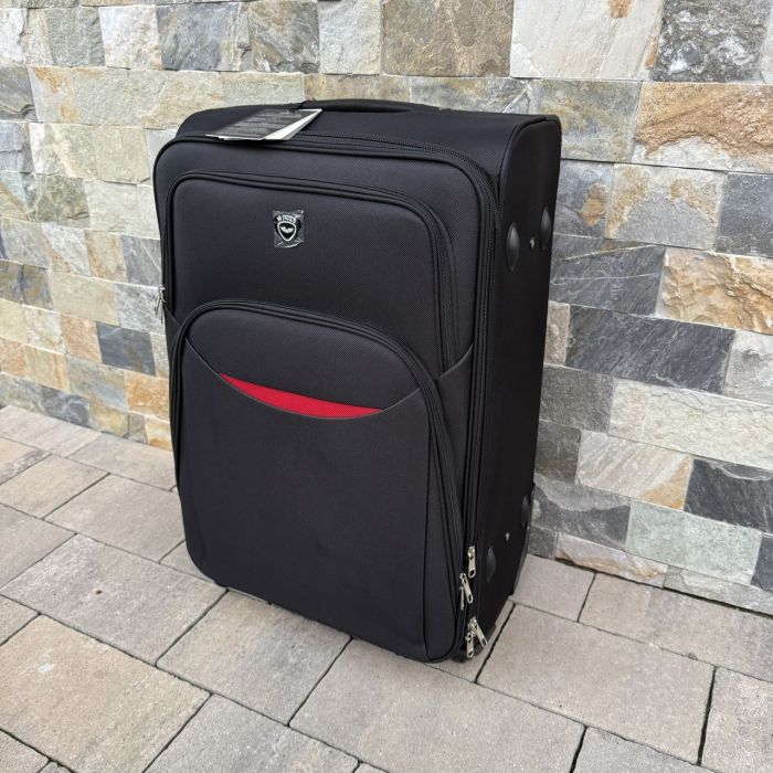 Чемодан тканевый большой на 4 колесах Wings 1708 L Черный