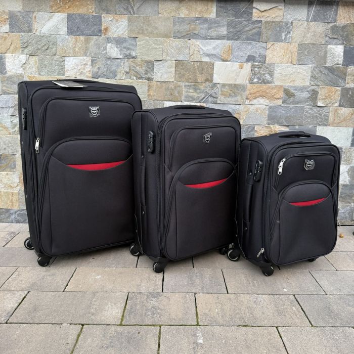Валіза тканинна середня на 4 колесах Wings 1708 M Чорний