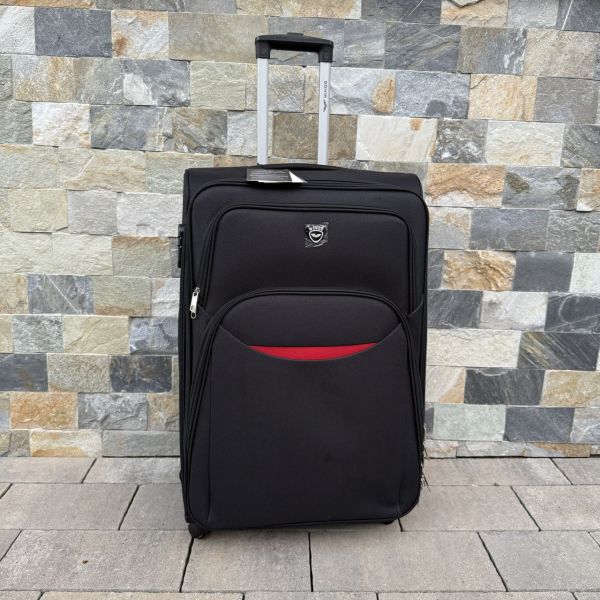 Чемодан тканевый большой на 4 колесах Wings 1708 L Черный