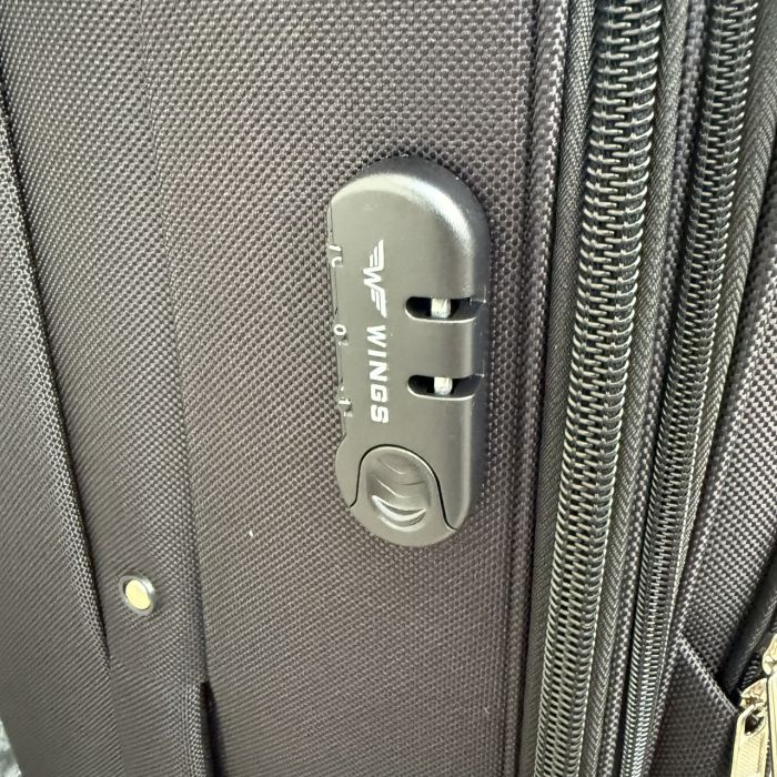 Чемодан тканевый большой на 4 колесах Wings 1708 L Черный