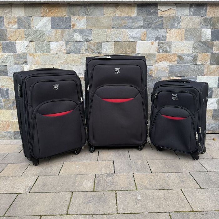 Чемодан тканевый большой на 4 колесах Wings 1708 L Черный