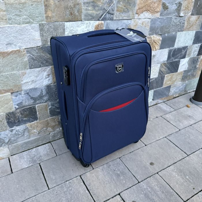 Валіза тканинна середня на 4 колесах Wings 1708 M Синій