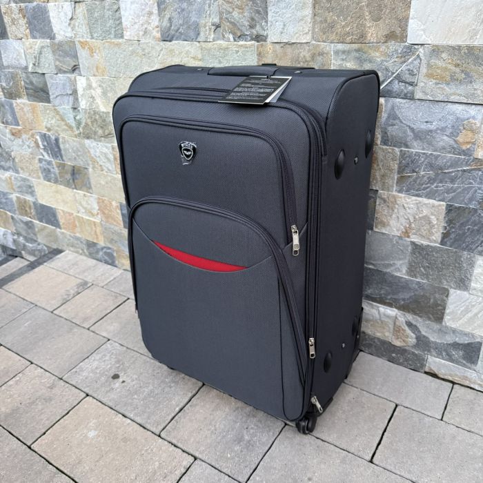 Валіза тканинна велика на 4 колесах Wings 1708 L Сірий