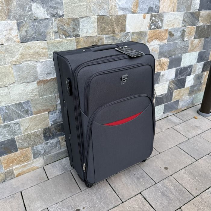 Валіза тканинна велика на 4 колесах Wings 1708 L Сірий