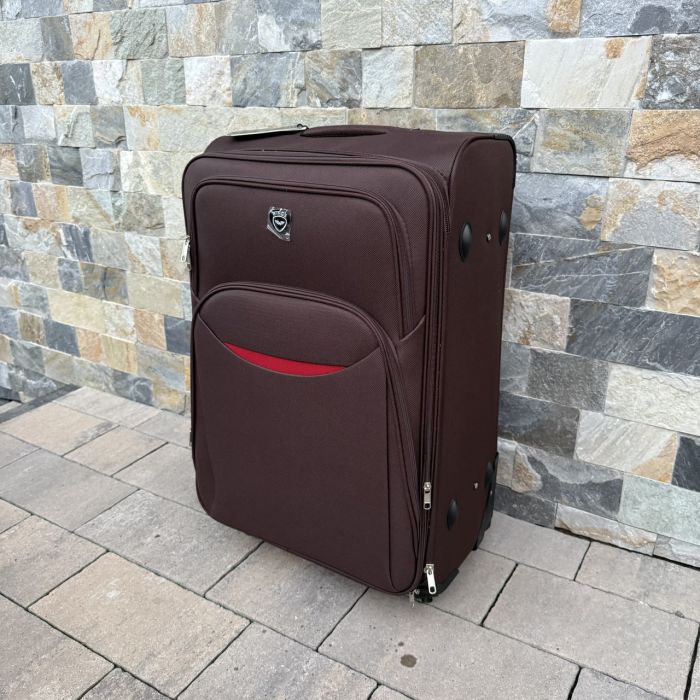 Валіза тканинна велика на 4 колесах Wings 1708 L Коричневий