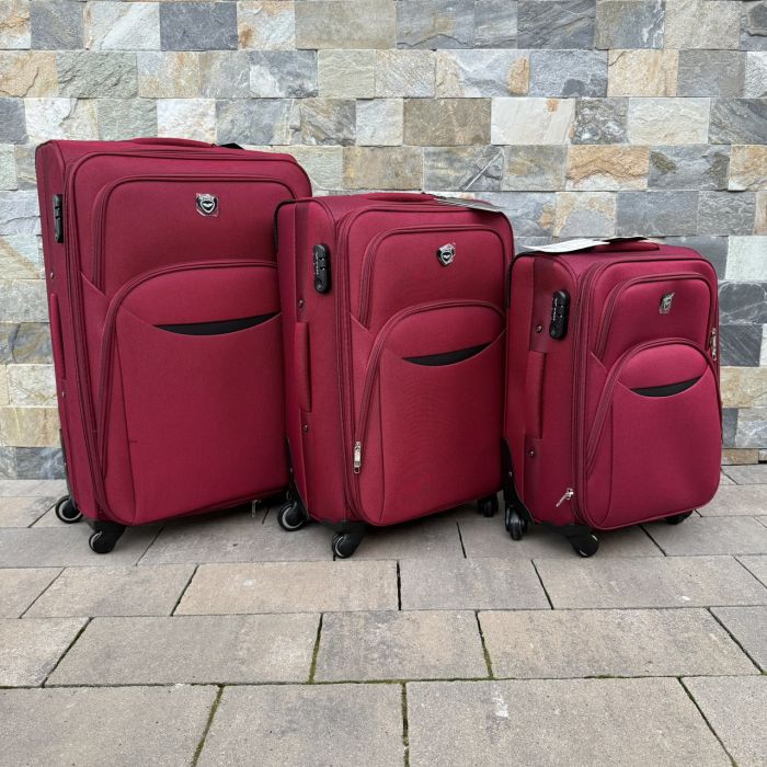 Валіза тканинна мала на 4 колесах Wings 1708 S Бордовий