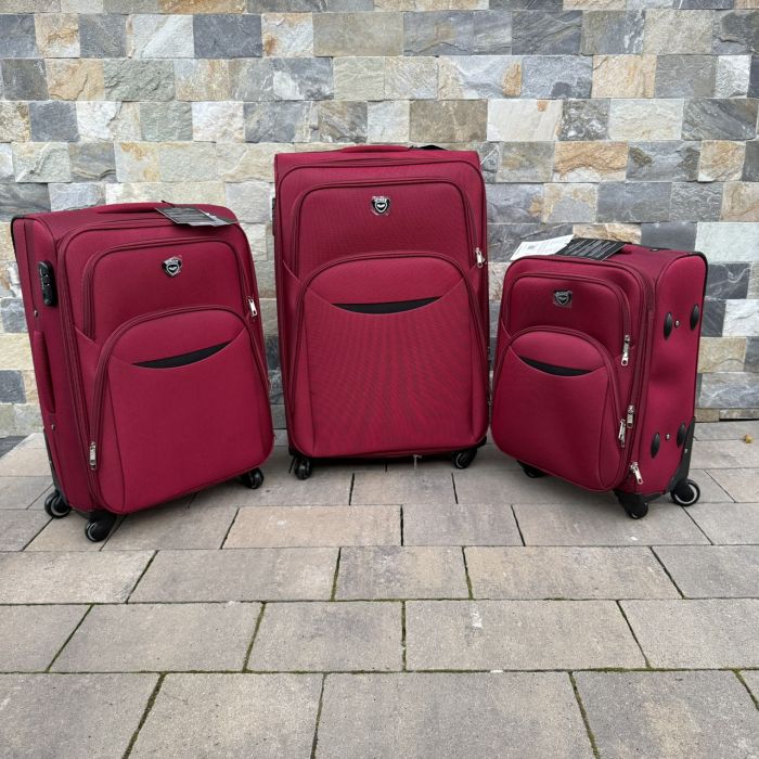 Валіза тканинна велика на 4 колесах Wings 1708 L Бордовий