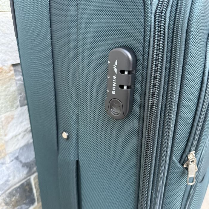 Валіза тканинна велика на 4 колесах Wings 1708 L Зелений