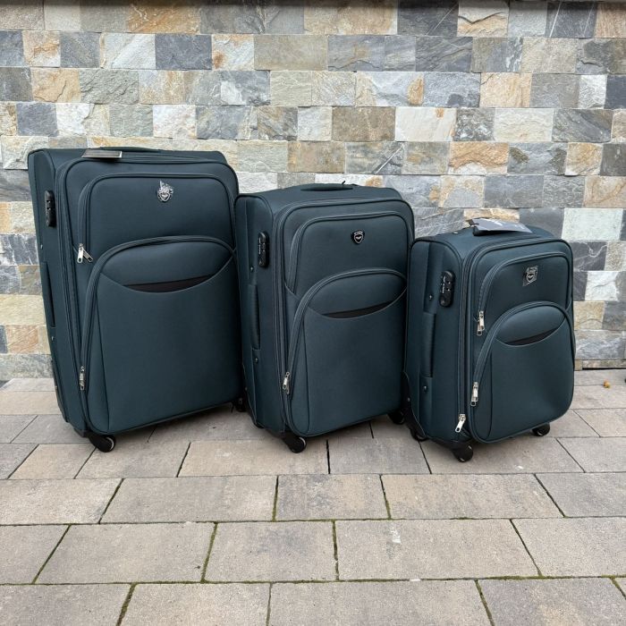 Чемодан тканевый большой на 4 колесах Wings 1708 L Зеленый