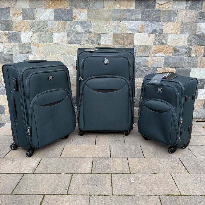 Валіза тканинна мала на 4 колесах Wings 1708 S Зелений