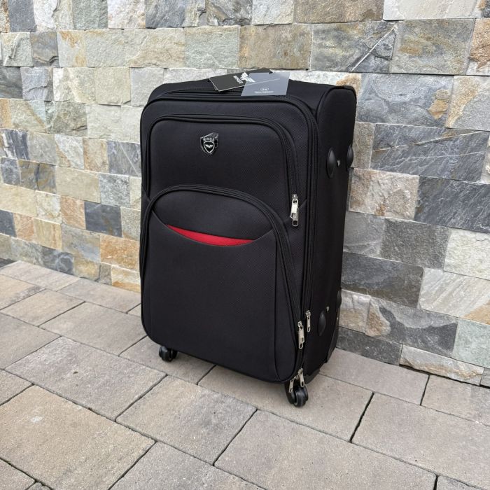 Валіза тканинна середня на 4 колесах Wings 1708 M Чорний