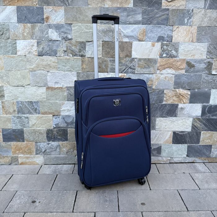 Чемодан тканевый средний на 4 колесах Wings 1708 M Синий