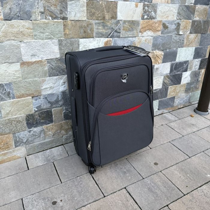 Валіза тканинна середня на 4 колесах Wings 1708 M Сірий