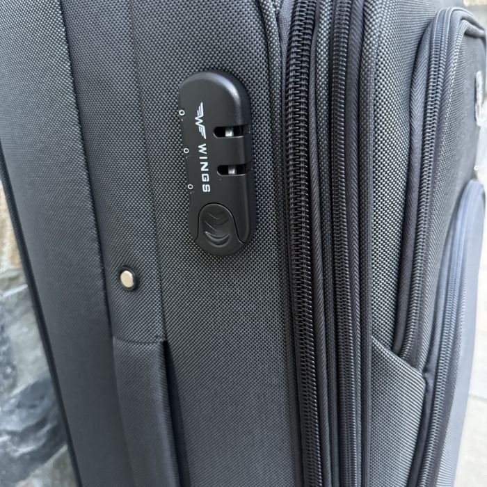 Валіза тканинна середня на 4 колесах Wings 1708 M Сірий