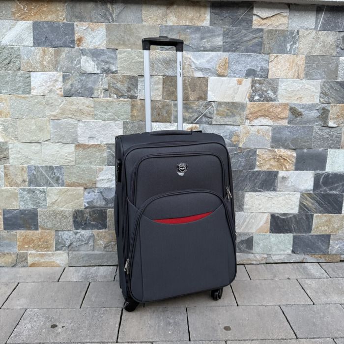 Валіза тканинна середня на 4 колесах Wings 1708 M Сірий