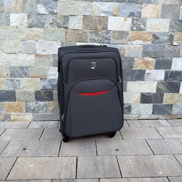 Валіза тканинна середня на 4 колесах Wings 1708 M Сірий