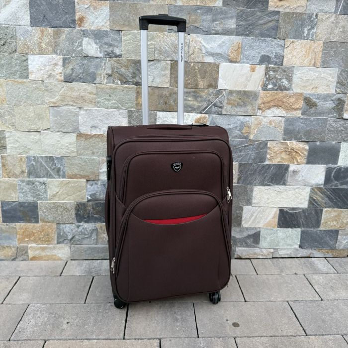 Чемодан тканевый средний на 4 колесах Wings 1708 M Коричневый