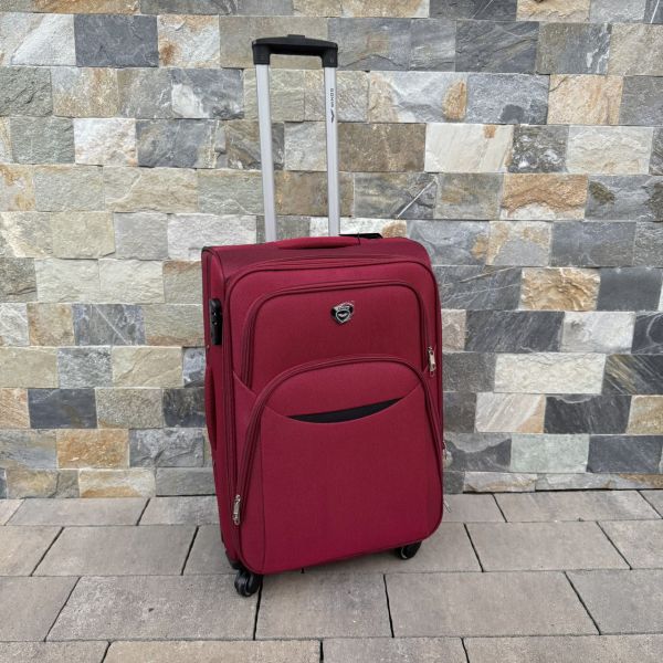 Чемодан тканевый средний на 4 колесах Wings 1708 M Бордовый