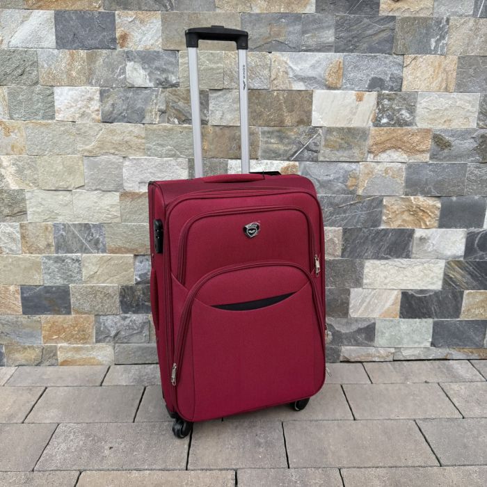 Чемодан тканевый средний на 4 колесах Wings 1708 M Бордовый