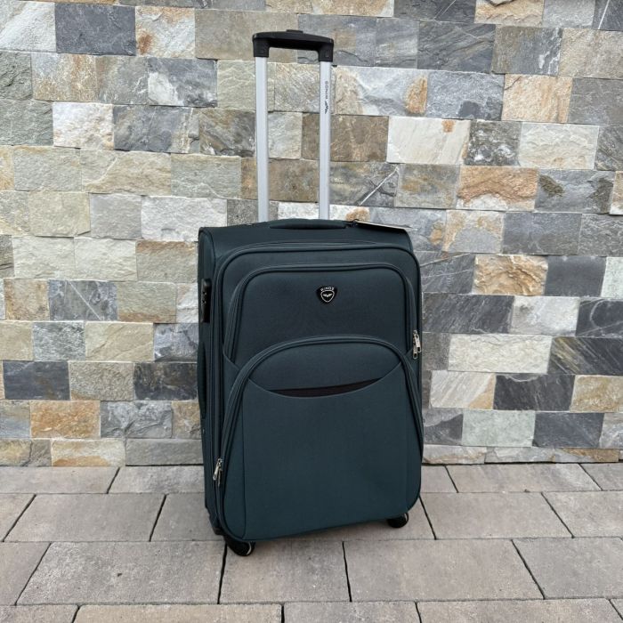 Чемодан тканевый средний на 4 колесах Wings 1708 M Зеленый