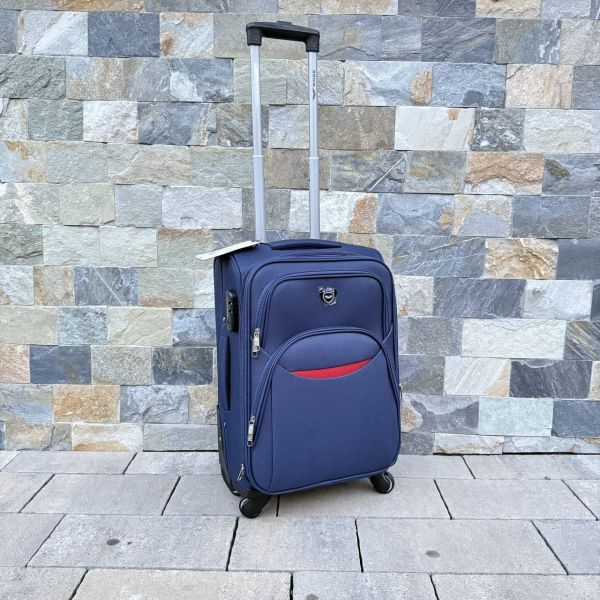 Чемодан тканевый малый на 4 колесах Wings 1708 S Синий