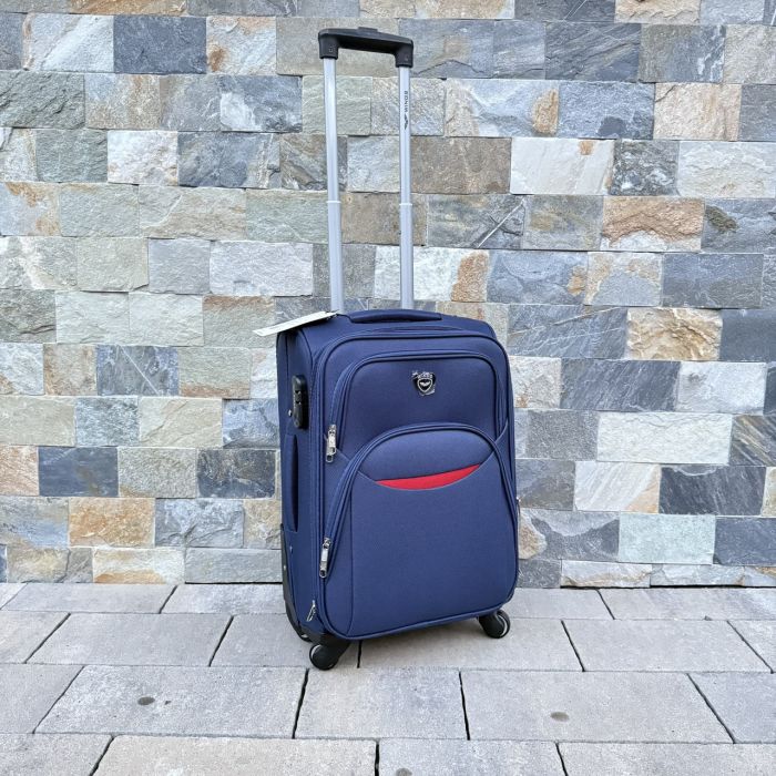 Чемодан тканевый малый на 4 колесах Wings 1708 S Синий