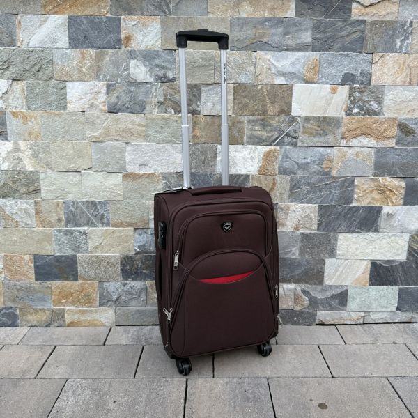 Чемодан тканевый малый на 4 колесах Wings 1708 S Коричневый