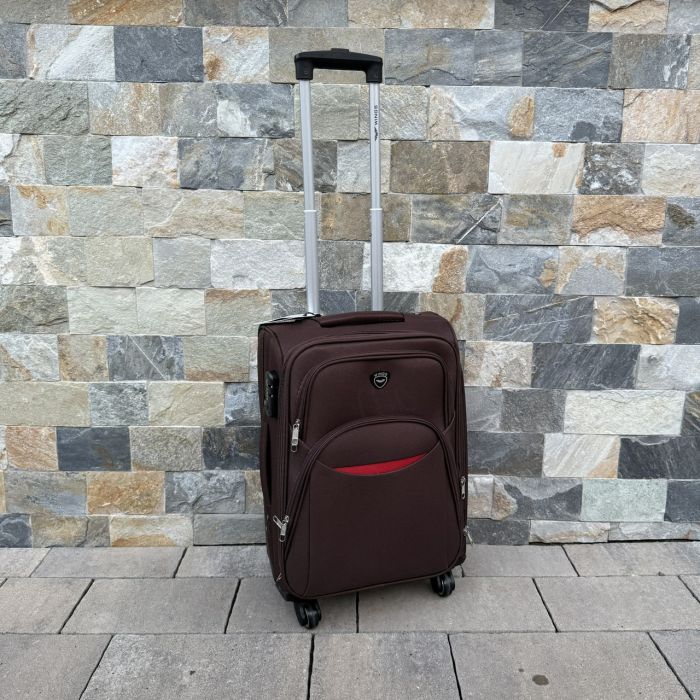 Чемодан тканевый малый на 4 колесах Wings 1708 S Коричневый