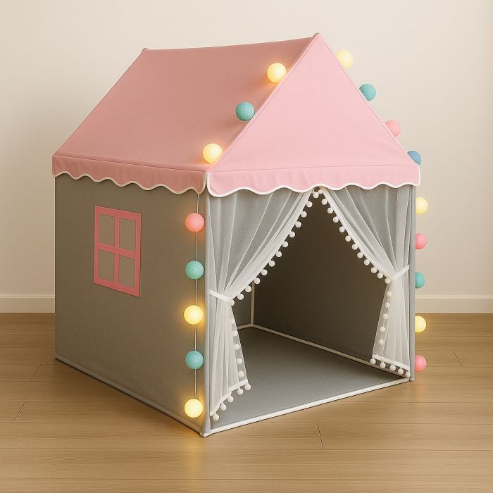 Детская палатка с фонариками Ecarla BAL13R Серо-розовый