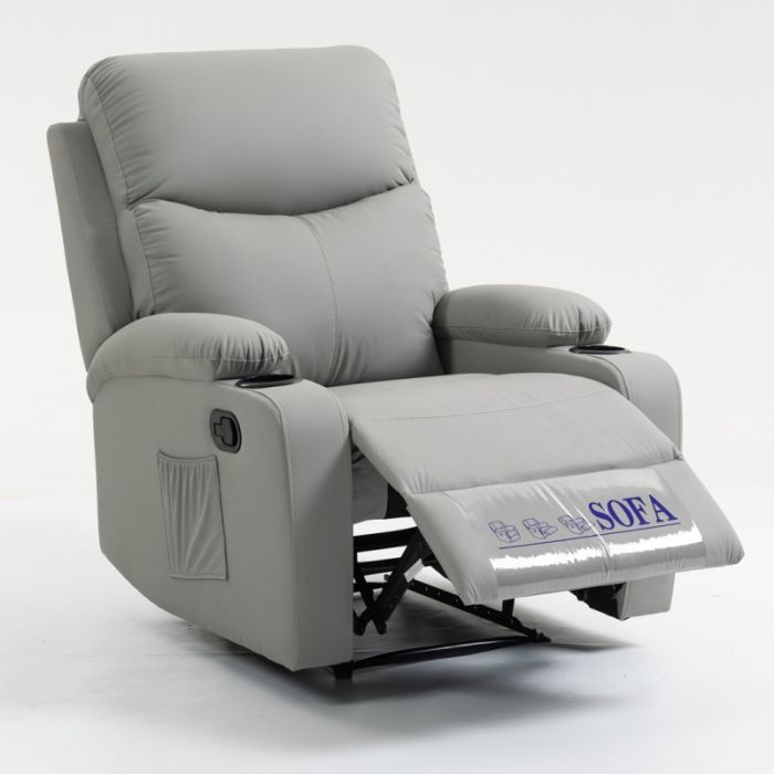 Розкладне крісло-ліжко VERO з підставкою для ніг Сірий