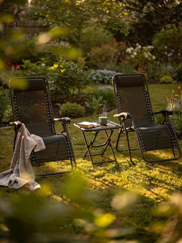 Набір садових лежаків зі столиком Ideal Garden TDC-2503 Чорний