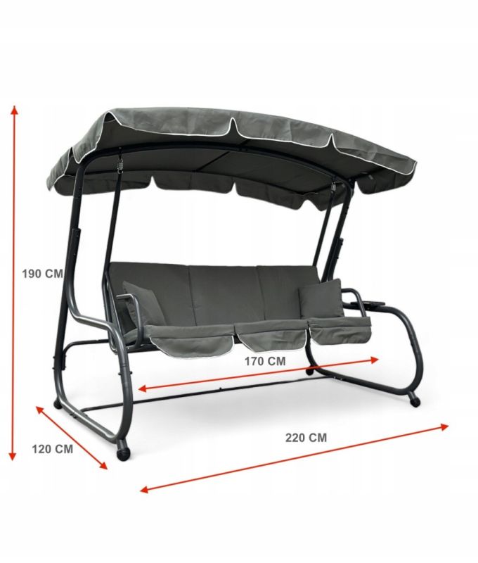 Садова гойдалка IdealGarden MAS-4026 3-х місна Коричневий