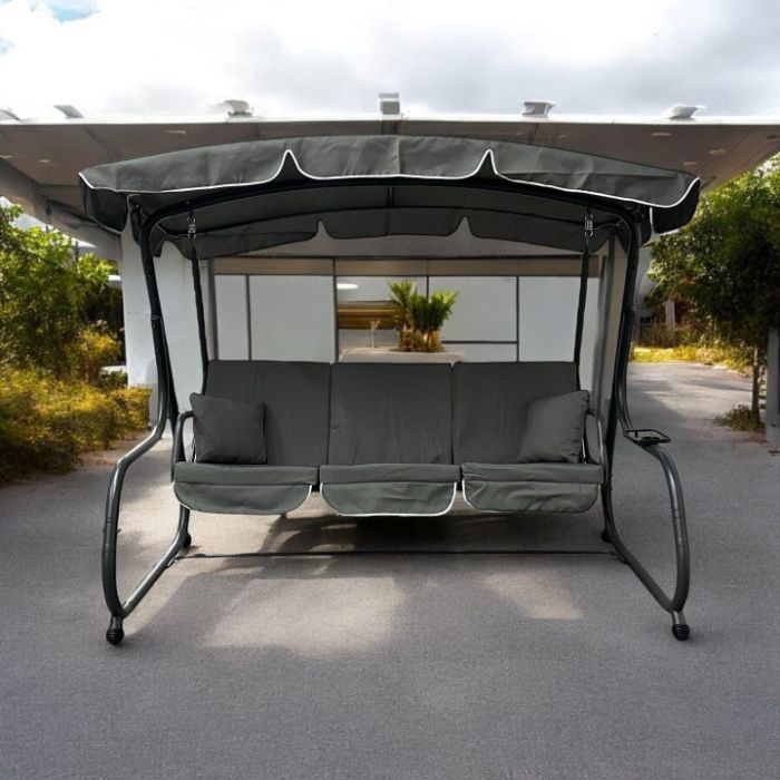 Садова гойдалка IdealGarden MAS-4026 3-х місна Графітовий