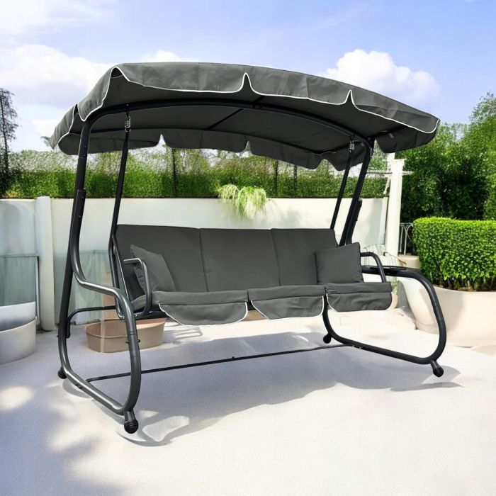 Садова гойдалка IdealGarden MAS-4026 3-х місна Графітовий